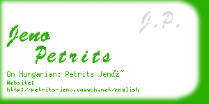 jeno petrits business card